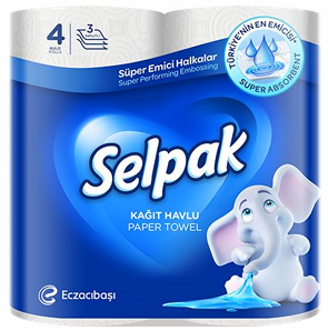 Бумажные полотенца Selpak 3сл. 4 рул.