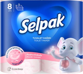 Туалетная бумага «Selpak» Pudra 3 сл. 8 рулона