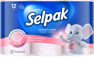 Туалетная бумага «Selpak» Pudra 3 сл. 12 рулона