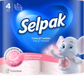 Туалетная бумага «Selpak» Pudra 3 сл. 4 рулона