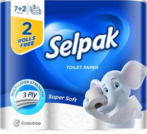 Туалетная бумага «Selpak» Promo PACK 3 сл. 7+2 рулона