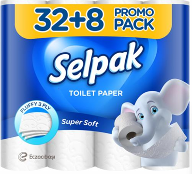 Туалетная бумага «Selpak» Promo PACK 3сл. 32+8 рулона