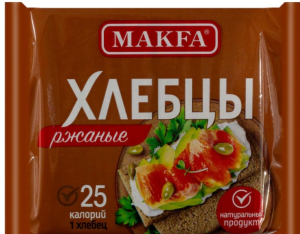Makfa Хлебцы хрустящие запеченые ржаные 60гр