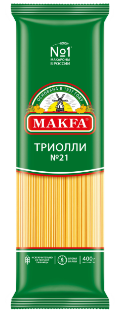 Makfa Вермишель Длинная Триолли №21, 400гр