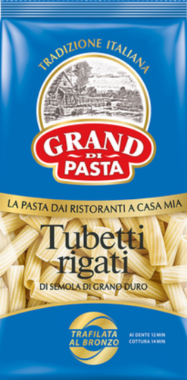 Grand di Pasta TUBETTI RIGATI  (Трубочки) 450гр.