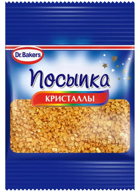 Dr.Bakers Посыпка Кристаллы золото 10г