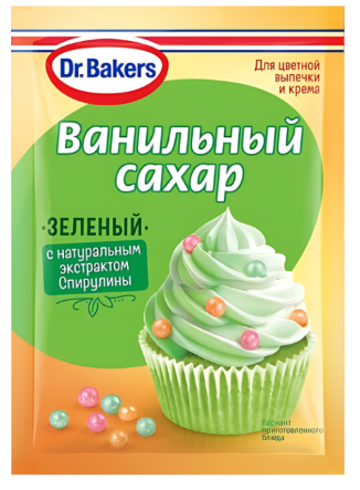 Dr.Bakers Ванильный сахар с красителями (зеленый), 8гр