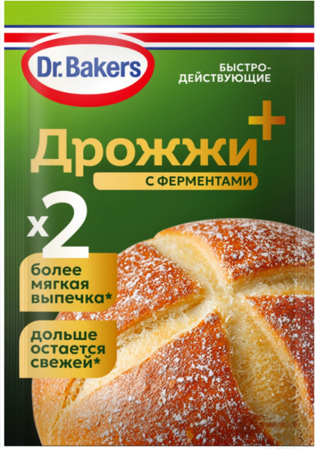 Dr.Bakers Дрожжи+ с ферментами 8г