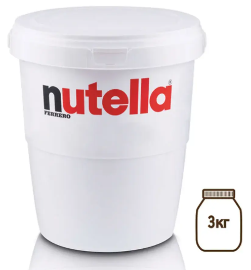 Nutella паста ореховая  пластиковое ведро, 3кг