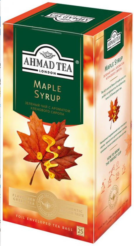 Пакет/чай Ahmad Tea  зелёный чай с ароматом кленового сиропа 25шт
