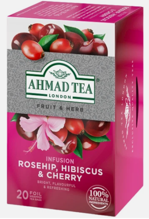 Пакет/чай Ahmad Tea с вишней и шиповником 20шт