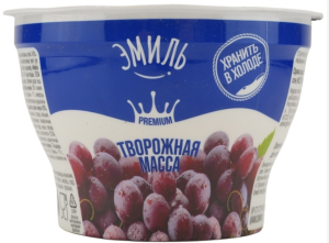 Эмиль Творожная масса с изюмом, 4.5%, п/стакан, 180гр.