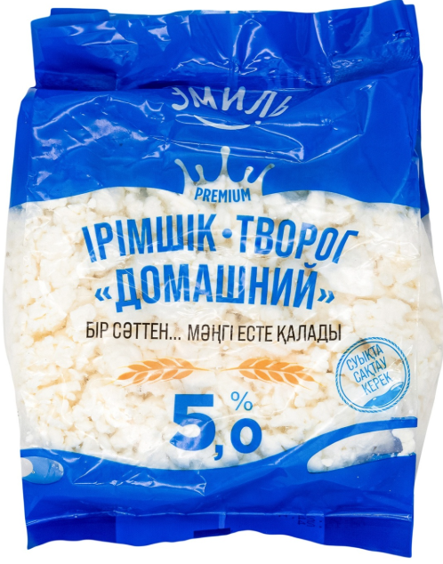 Эмиль Творог, 5%, п/мешок, 380гр.