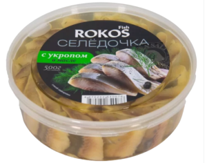Rokos Fish Селедочка с укропом в масле 500гр