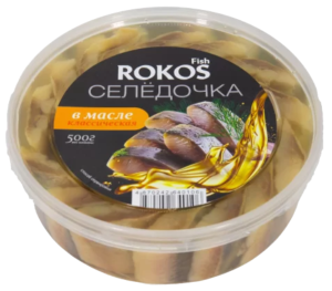 Rokos Fish Селедочка классическая в масле 500гр