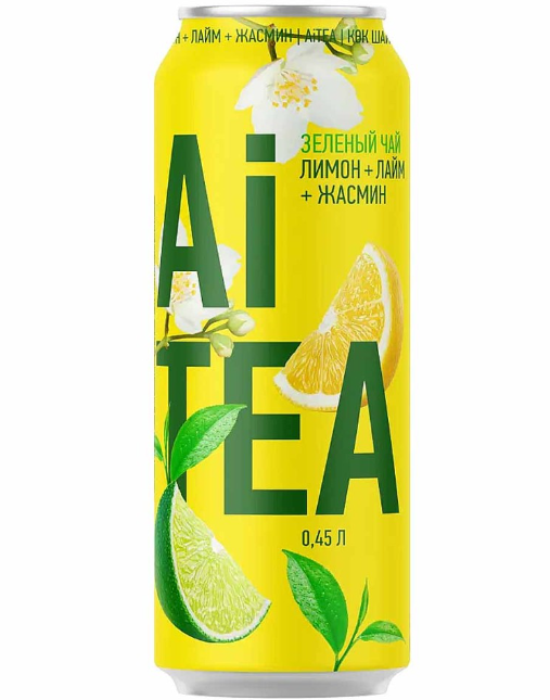 Зеленый Чай "Ai Tea" Лимон-Лайм 0,45 л а/б