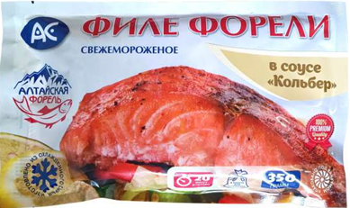 Филе форели свежемороженое в соусе Кольбер 350гр Ак Фиш