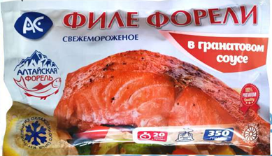 Филе форели свежемороженое в гранатовом соусе 350гр Ак Фиш