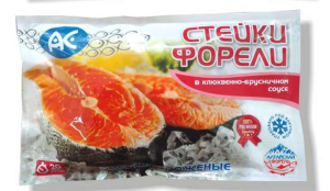 Стейки форели в клюквенно-брусничном соусе 350гр Ак Фиш