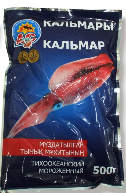 Кальмар тушка свежемороженая фасованная 500 гр. Ак Фиш