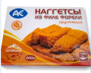 Наггетсы из филе форели хрустящие 200 гр Ак Фиш