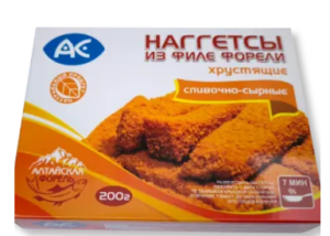 Наггетсы из филе форели хрустящие сливочно-сырные 200 гр Ак Фиш