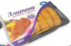 Котлеты рыбные  "Элитная" свежемороженые, 380 гр. Ак Фиш