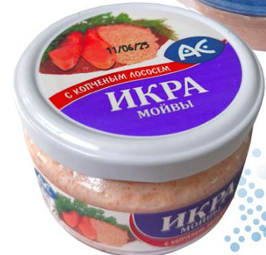 Икра мойвы с копч. лососем в соусе ст/б. 180 гр. АС Ак Фиш