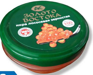 Икра лососевая зернистая " Золото востока" АС 100гр. ст/б Ак Фиш