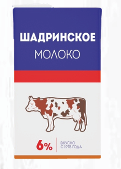 Шадринское пастеризованное молоко 6% 950мл
