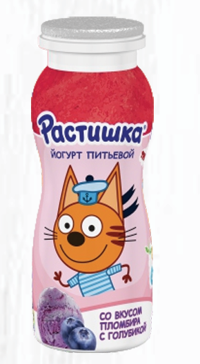 Растишка питьевой йогурт пломбир голубика 90гр