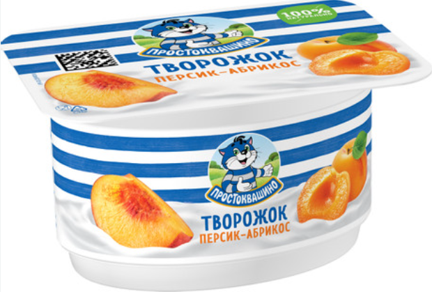 ПРОСТОКВАШИНО творожок персик абрикос 110гр