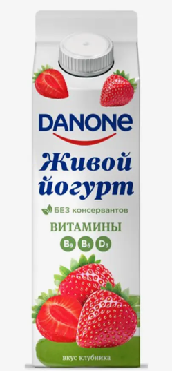 Danone питьевой йогурт 850мл Клубника