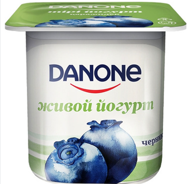 Danone йогурт 120гр Черника