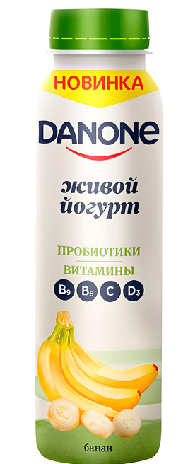 Danone питьевой йогурт 270мл Банан