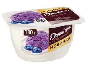 Даниссимо, творожок 130гр ЧЕРНИЧНЫЙ ПЛОМБИР