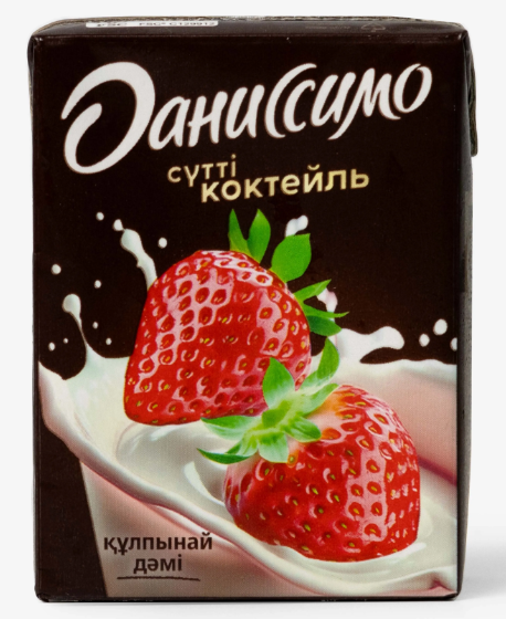 Даниссимо, молочный коктейль 200мл клубничный