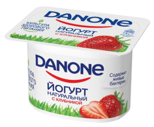 Danone йогурт 100гр клубника
