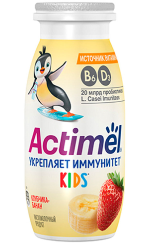 Actimel, 1.5% 95мл КЛУБНИКА-БАНАН КИДС