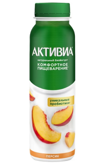 АКТИВИА 260мл, Питьевой йогурт ПЕРСИК