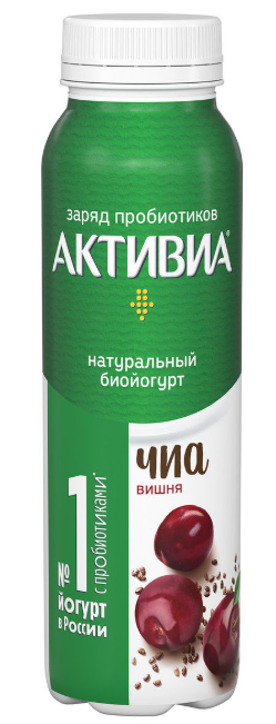 АКТИВИА 260мл, Питьевой йогурт ВИШНЯ-ЧИЯ