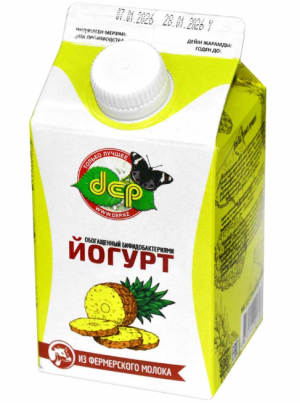 Йогурт «Ананас» 2,5% 500мл ДЕП