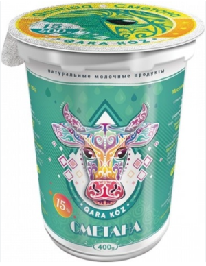 Сметана жирность 15% 400 гр Qara Koz Садовое