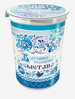 Сметана жирность 15% 350 гр. "В лучших традициях " Садовое