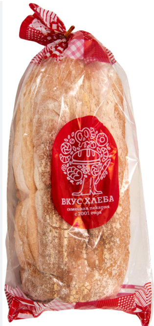 Белый бездрожжевой хлеб 550гр Вкус Хлеба в упаковке