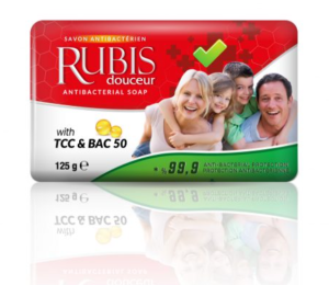 Rubis Мыло твердое антибактериальное красное 125гр