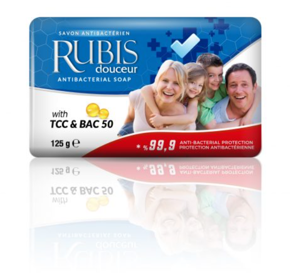 Rubis Мыло твердое антибактериальное синее 125гр