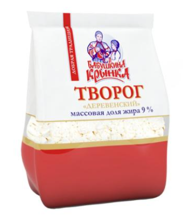 Бабушкина крынка Творог 9% "Деревенский" 350гр