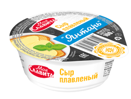 Милкавита Сыр плавленый пастообразный "Янтарь" 50% Моя Славита 100г