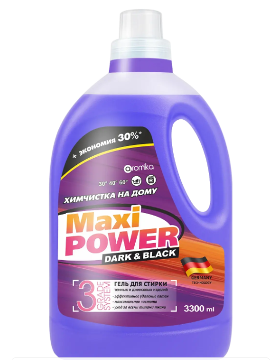 "Maxi Power" гель  для стирки темного белья  3300мл  DARK & BLACK